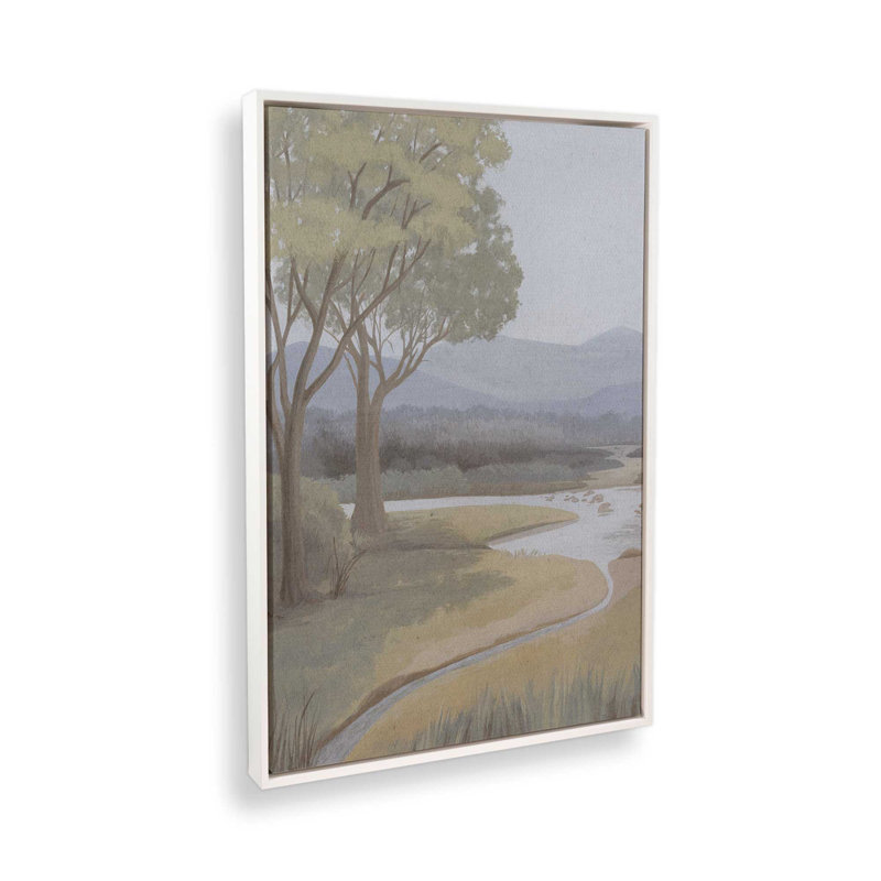 «Dear Riverbank I» par Grace Popp, reproduction d'art sur toile, Cadre flottant sans passe-partout, H 18 po x l 12 po, Blanc