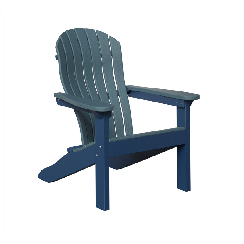 Berlin Gardens Contour Adirondack Chair, Slate with Navy Blue