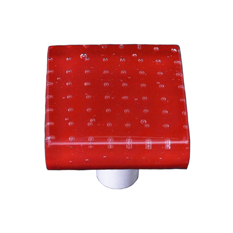 Poignée carrée 1,5 po Bubbles, Rouge, Aluminium