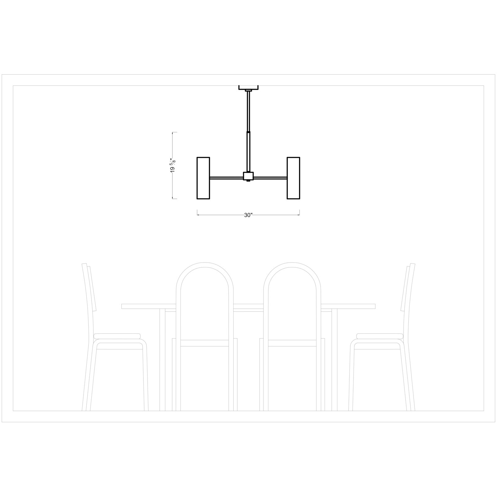 Capalino 8-Light Chandelier, Midnight Black, 19.625" H x 30" W x 30" D