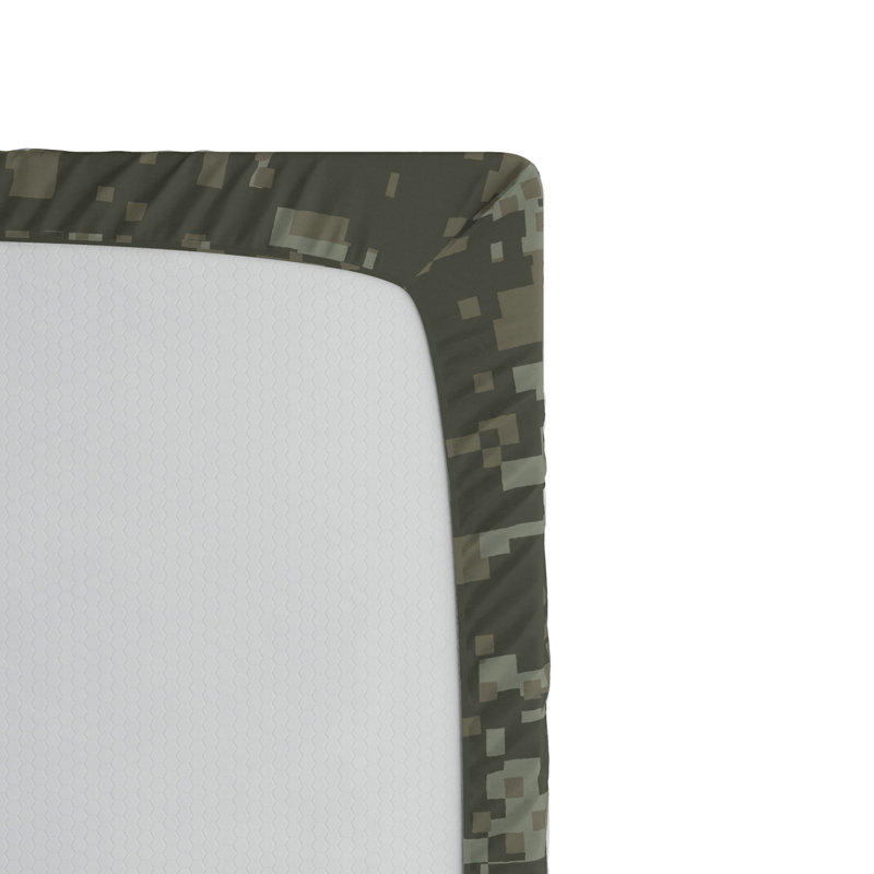 Microfiber Camouflage Fitted Sheet, Queen Fitted Sheet, Gray Camouflage 2