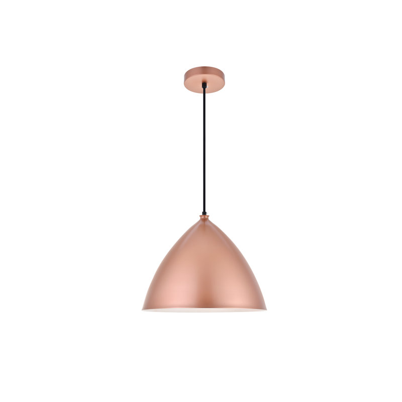 Luminaire suspendu conique à 1 lumière Laverriere, Miel doré, H 10,9 po x l 13,5 po x P 13,5 po