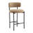 26.8'' Modern Bar Stools With Cuved Back, Upholstered Chenille Counter Height Bar Chairs With Metal Frame-123423190