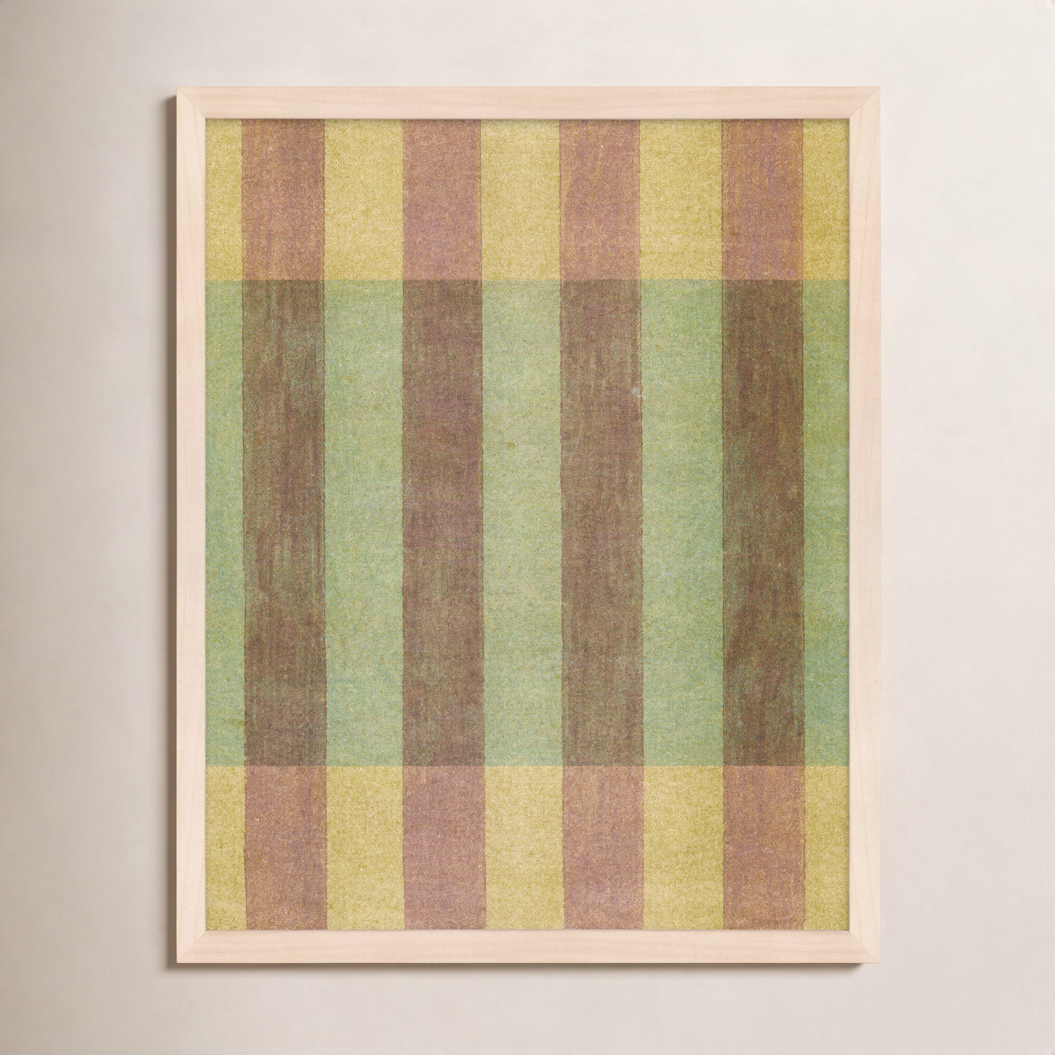 Mauve+Stripe by Mo Neuharth - Framed Wall Art, 30" H x 24" W, Framed Print without Mat, Maple