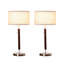 Ensemble de 2 lampes de table de chevet DEL en bois Carter (ensemble de 2)
