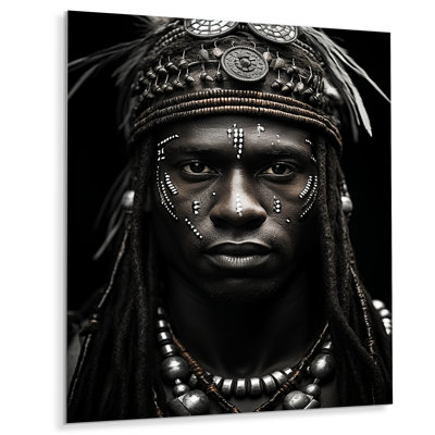 African Tribal Warrior II - Art mural métal afro-américain