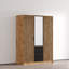 Armoire penderie 3 portes avec 3 tiroirs et tringles suspendues Bali Lux - Armoire moderne 79 pouces