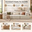 Canapé-lit modulaire Amberglow Mahjong 3 places avec mousse à mémoire de forme, canapé-lit de sol convertible avec tissu polaire circulaire, sans ossature, avec 3 coussins de salon, aucun assemblage requis-1578674183-1578674180-1578674177