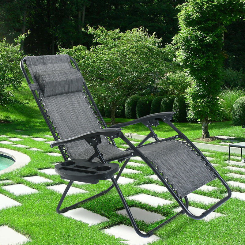 Brenden Metal Outdoor Lounge Chair, Grey