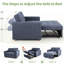 Canapé-lit inclinable 3-en-1 avec coussins pour petits espaces Ross-1197353135