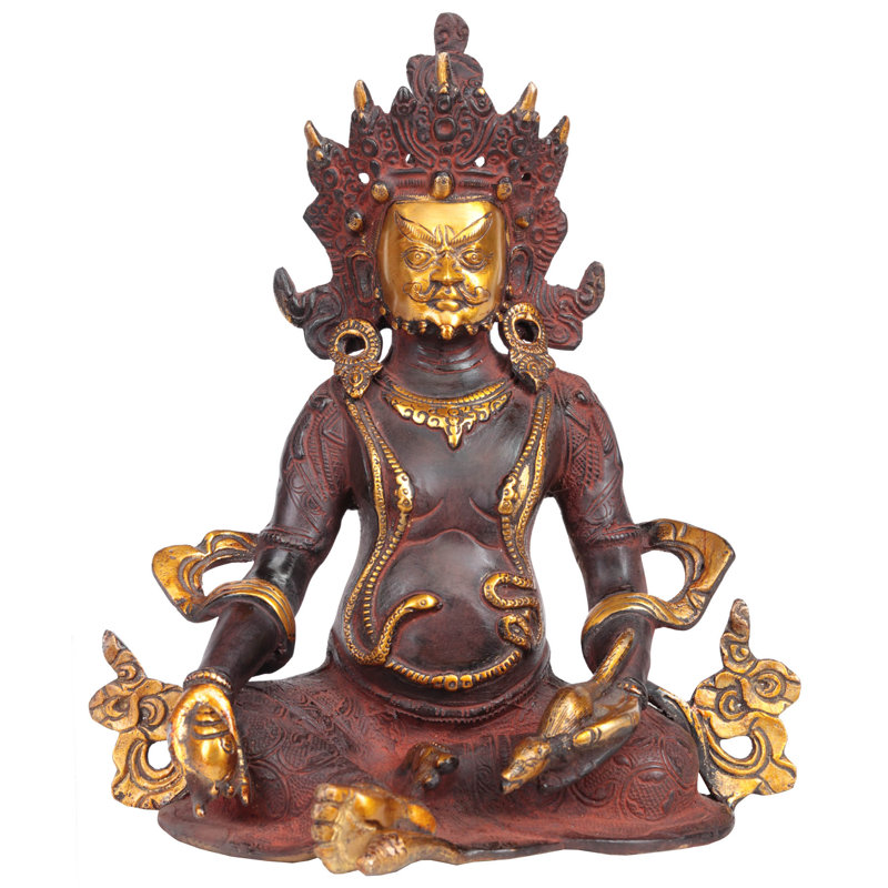 Statue Kubera, Noir antique / or