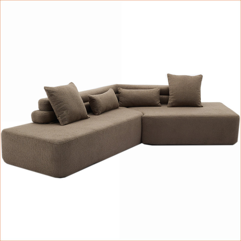 Canapé modulaire Louis Boucle, Polyester brun