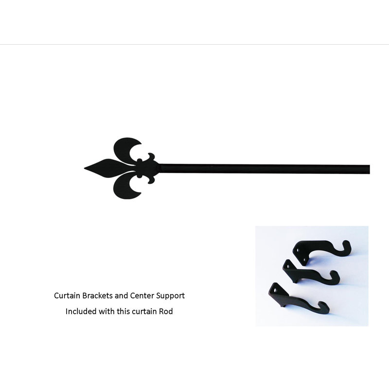 Friese Adjustable Single Curtain Rod, 61" - 112"