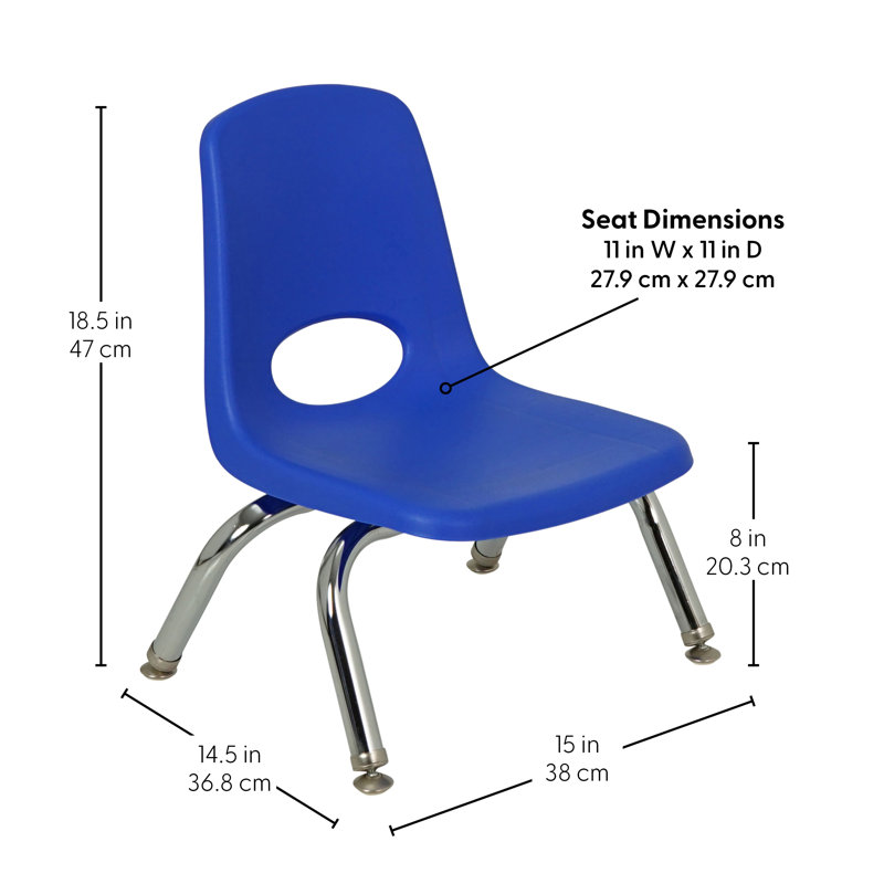 8" Stack Chair with Swivel Glides 4-Pack, Swivel Glides, Blue