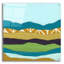  «Mountain Series 94» par Lorelle Rau, art mural en verre acrylique, 36 po x 36 po