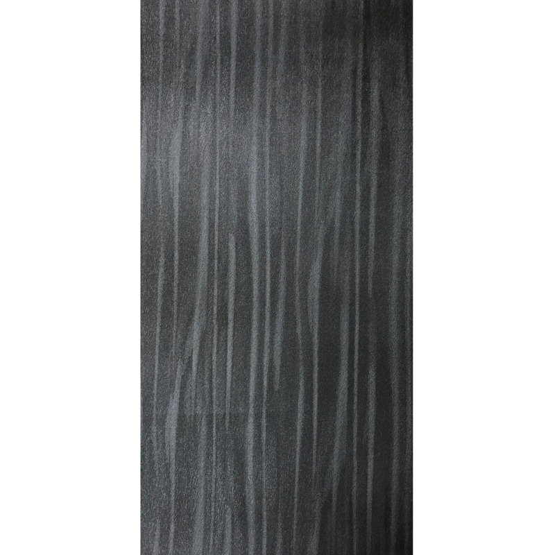 Symari Wallpaper Textured Faux Animal Fur Charcoal Black Silver Metallic