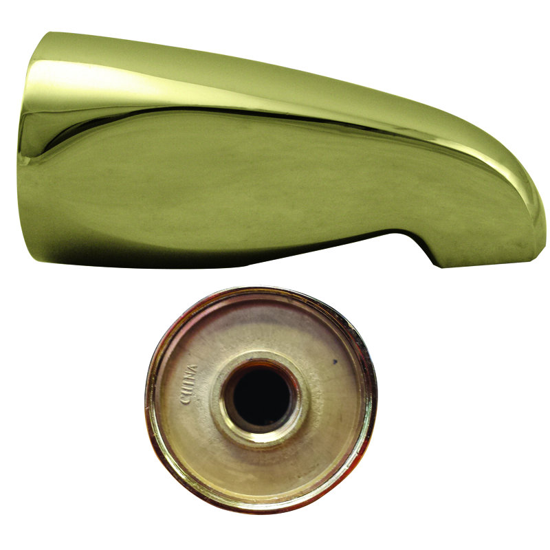 5-1/2" Reach Brass Wall Mount Tub Spout, Polished Brass