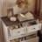 Elegant Bedside Cabinet With 5 Drawers & Woodgrain Finish-1822874022
