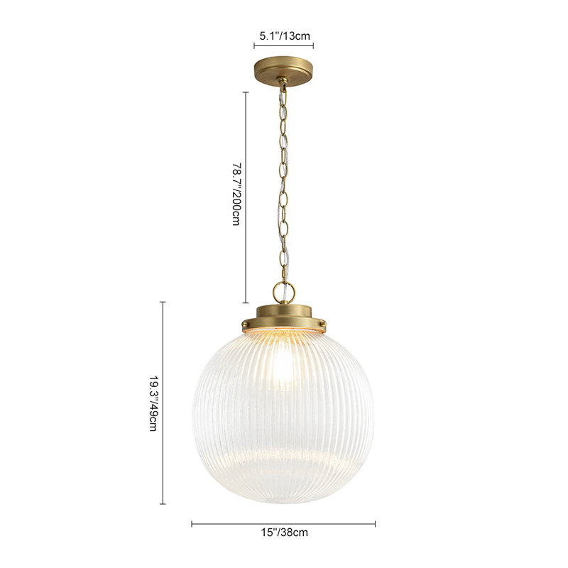 Luminaire suspendu sphère en verre 1 lumière