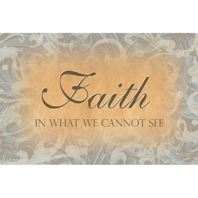 Faith Blue Ornament - Wrapped Canvas Print, 20cm H x 30cm W x 3.8cm D