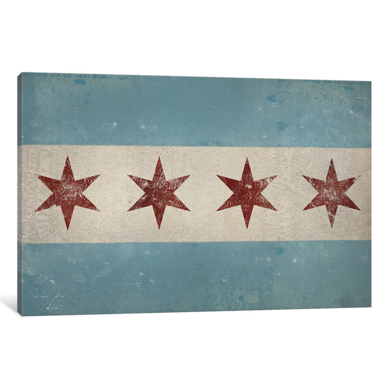 « chicago flag », impression sur toile tendue, H 40 po x l 60 po x P 1,5 po