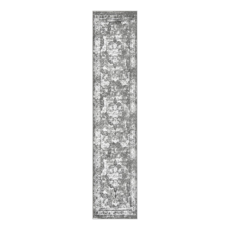 Tapis oriental Brandt, Tapis de couloir 2 pi 7 po x 12 pi, Gris