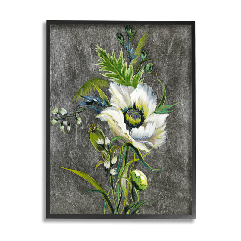 Détail de bourgeons floraux, estampe numérique par Liz Jardine, H 14 po x l 11 po x P 1,5 po, Cadre photo noir