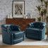 Tinsleigh 31.5" Wide Genuine Leather Swivel Chair (Set of 2)