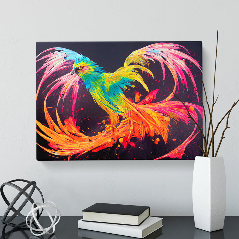 Phoenix Bird Splash Vol.2 Abstract - Wrapped Canvas, 50cm H x 76cm W x 3cm D