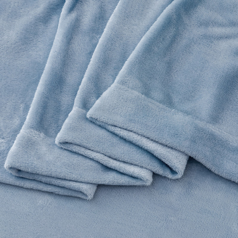 Pearl Blue Queen Velvet Plush Microfiber Sheet Set