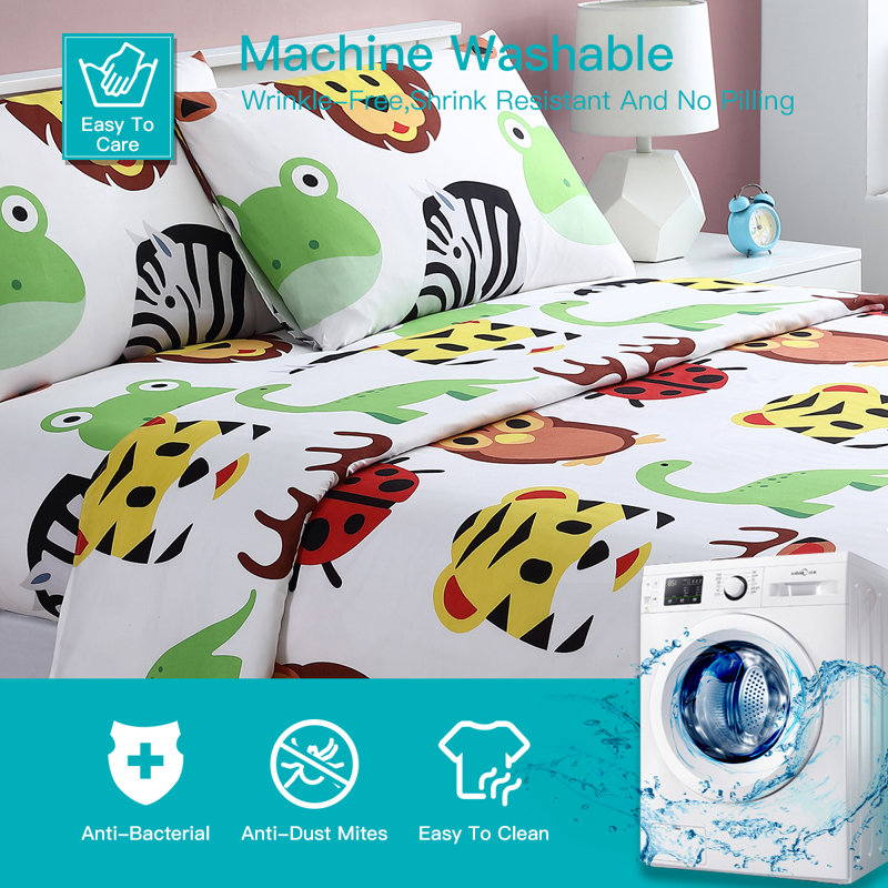 Microfiber Animal Print Sheet Set, Full Sheet Set + Fitted Sheet + 2 Pillowcases