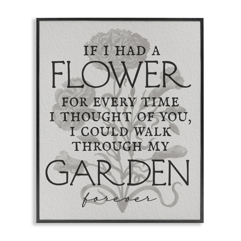  Romantic Garden Phrase Framed Giclee Art by Daphne Polselli, H 20 po x l 16 po, Giclée encadrée noir minuit