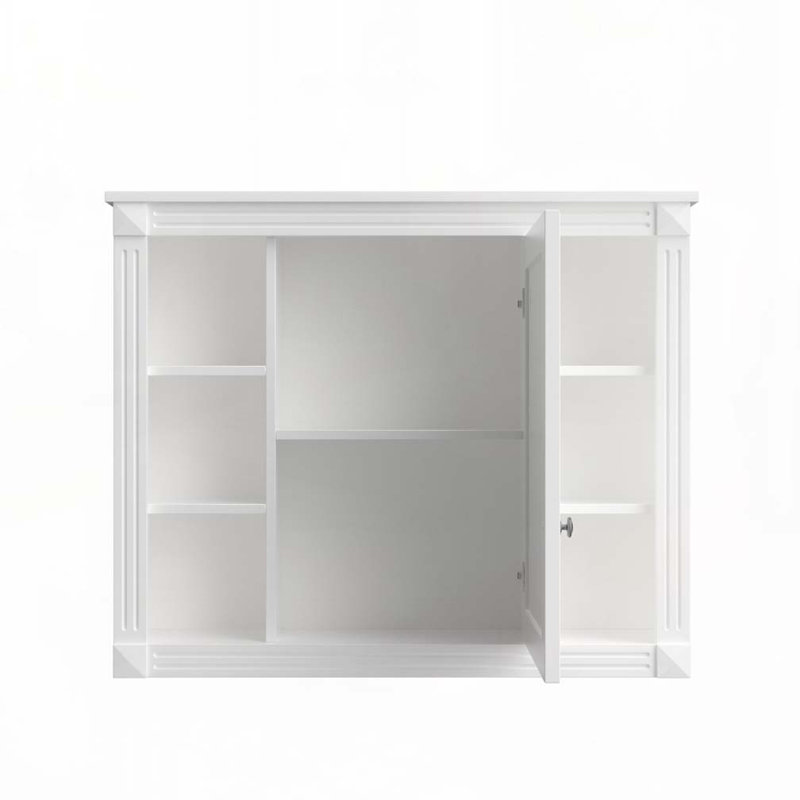 Meuble-lavabo de salle de bain avec lavabo en céramique, 2 portes à fermeture douce et 2 tiroirs, Blanc, Noir