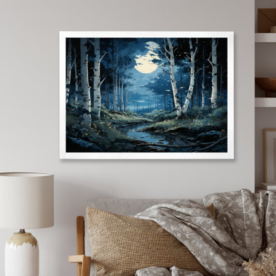 Birch Woods Moonlit Symphony IV sur impression sur toile