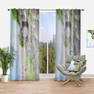 Vintage Curtain Panel, Religious Jesus Art Room Darkening Decor - Resurrection Of Jesus From Tomb