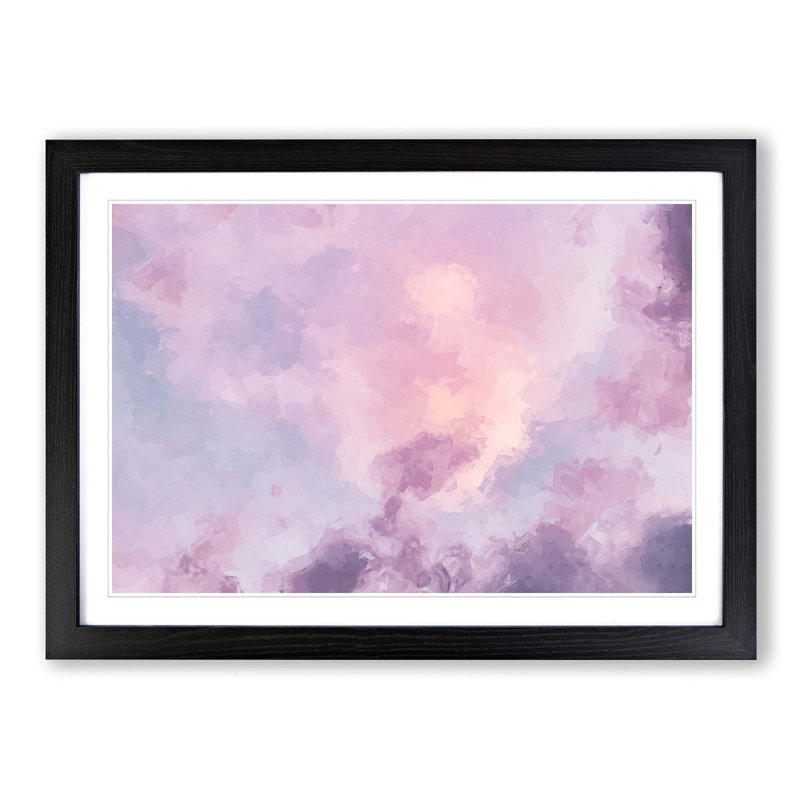 Cloud Mist In Abstract - Picture Frame Painting Print, 27cm H x 36cm W x 2cm D, Black Framed