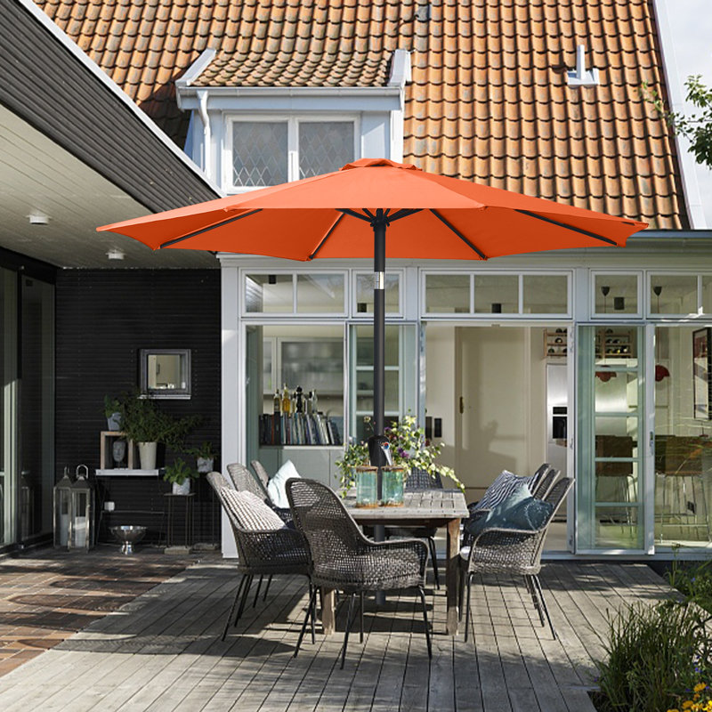 Parasol de marché Miqdad, Orange, H 108 po x l 106,3 po x P 106 po