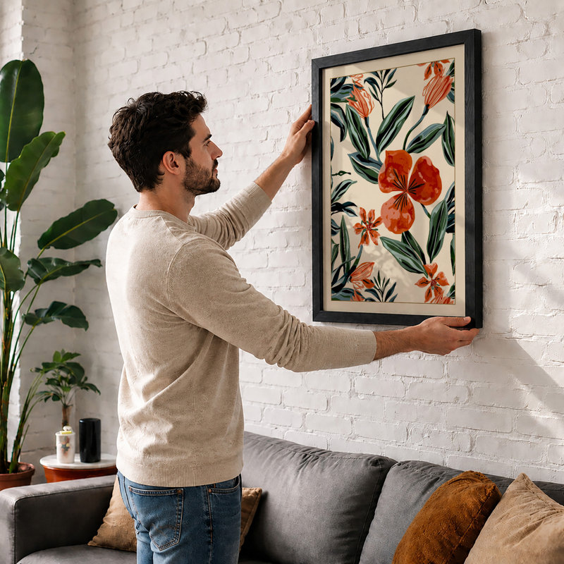Scattered Blooms Botanical - Framed Print, Oak, A4 - 29.7 x 21.0 cm