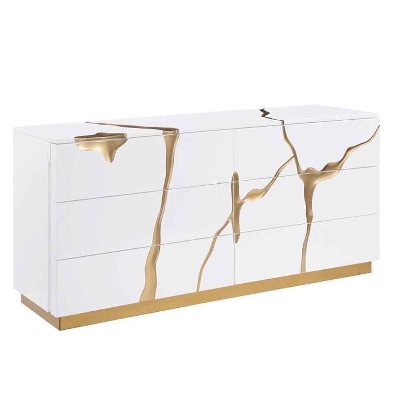 Commode 6 tiroirs Milan, Blanc