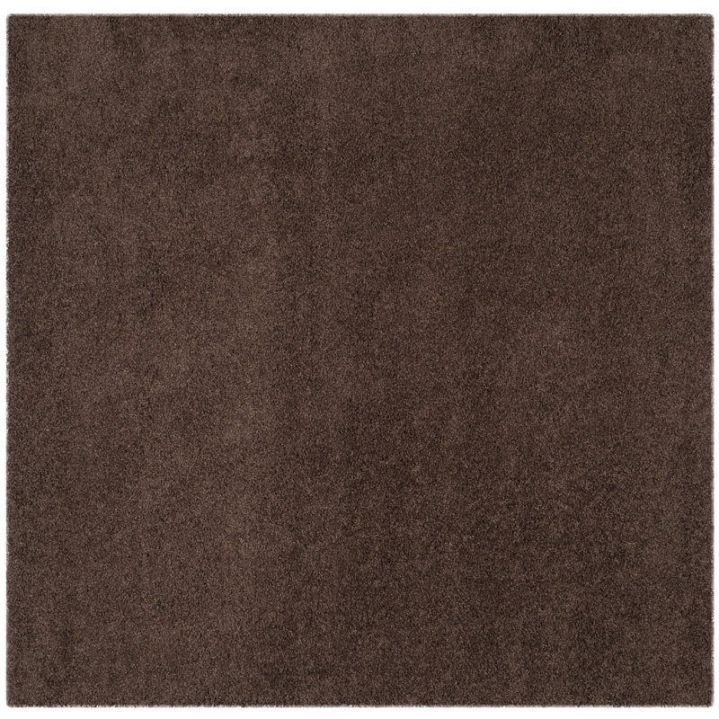 Rizco Shag Performance Solid Color Rug, Square 6'7"