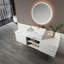 Lavabo de meuble-lavabo de comptoir rectangulaire en céramique blanc 24 po x 17 po x 6,3 po Sinber