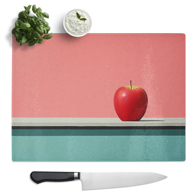 Apple Minimalism No.2  Glass Chopping Board