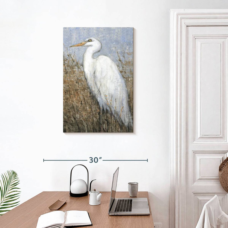 Brampt White Heron II, 30" H x 20" W