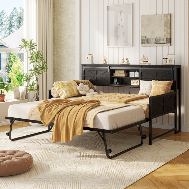 Barn Door Twin Daybeds, Black