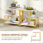 2 Pcs Modern G-shaped End Table With Storage Shelves & Lockable Casters For Living Room-496482286-496482287