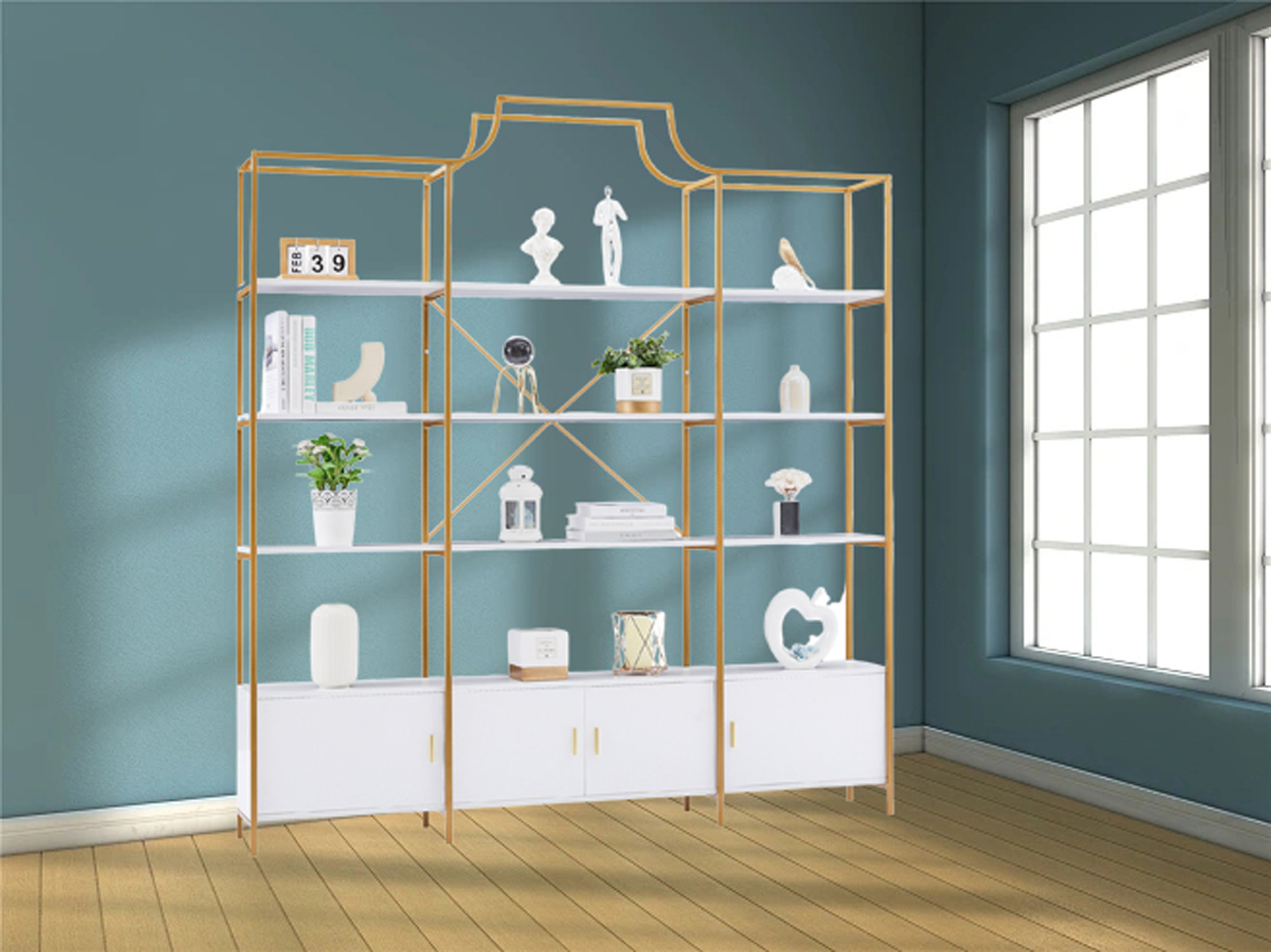 Everly Quinn Kaseem Storage Bookcase | Wayfair