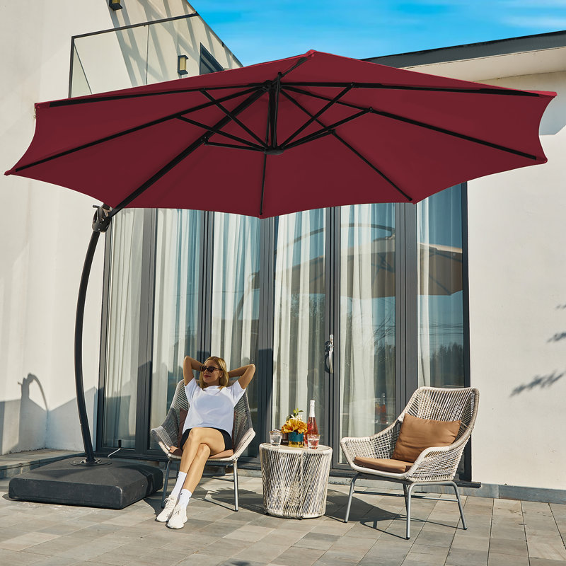 Parasol en porte-à-faux 144 po Beesan, Rouge