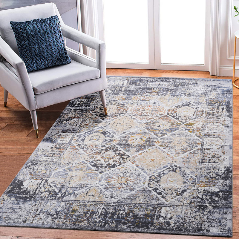 Area Rug For Entryway, Dining Room - 6X9, Non-Shedding, Stain , Multi Colored, - Room, Eat-In Kitchen, Rectangle 6'5" x 7'10"