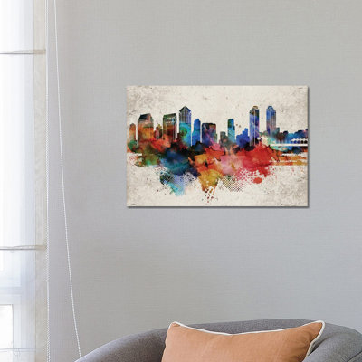 San Diego Abstract - Wrapped Canvas Painting