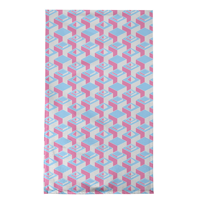 Patricia Geoffrey Tea Towel Kitchen Towel, Pink/Aqua, Cotton Twill